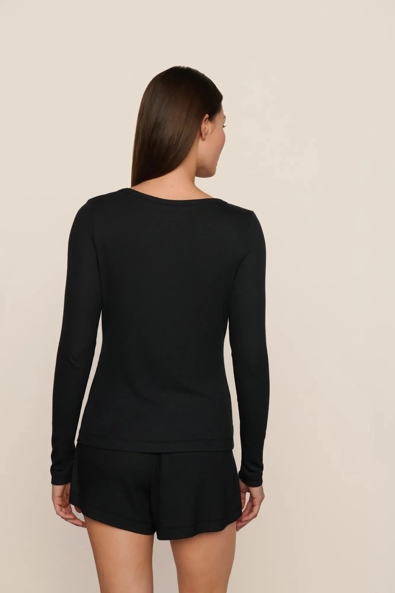 Dream Rib Long Sleeve Henley Tee - Image 3