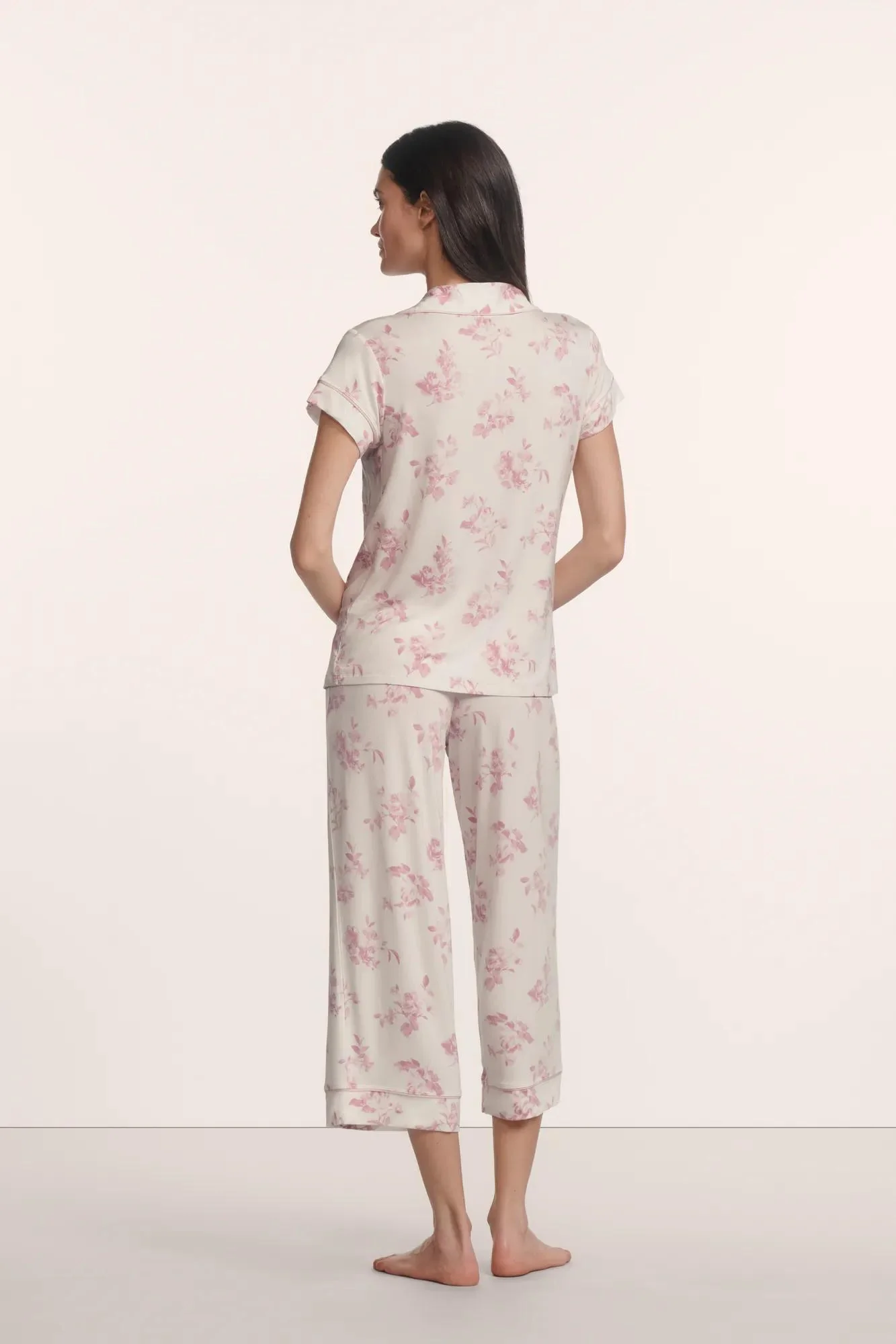 Gisele Printed TENCEL™ Modal Short Sleeve Cropped PJ Set - Image 2