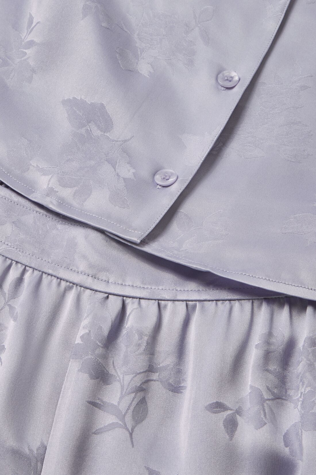 Inez Washable Silk Jacquard Relaxed Wide Leg Pant PJ Set - Image 4