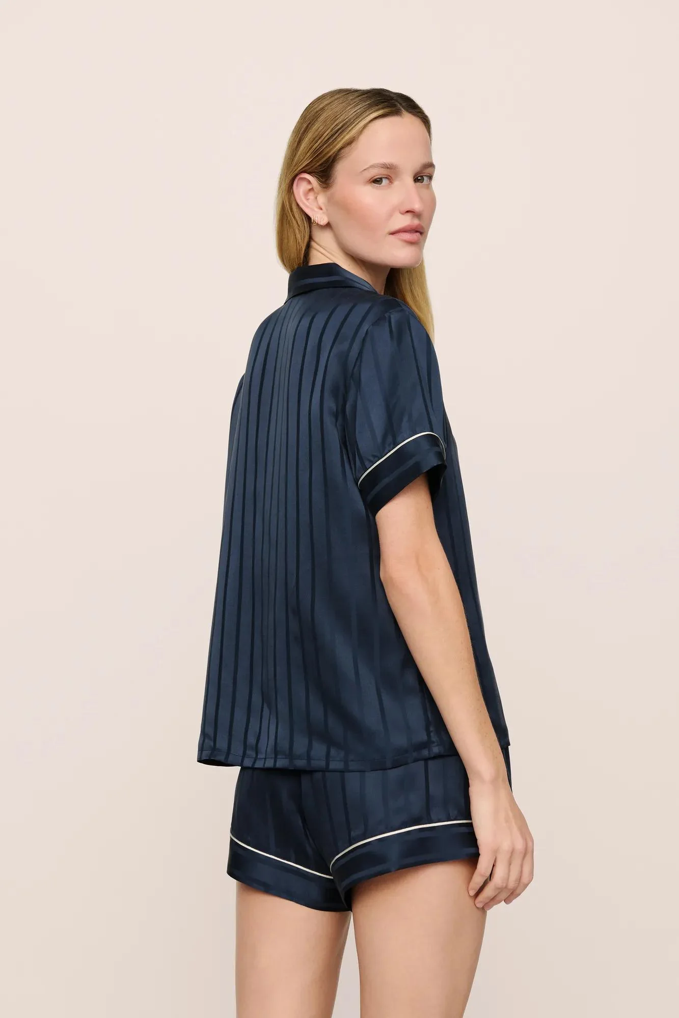 Inez Washable Silk Jacquard Short PJ Set - Image 2