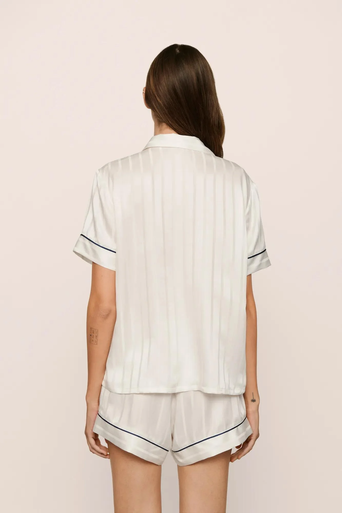 Inez Washable Silk Jacquard Short PJ Set - Image 3