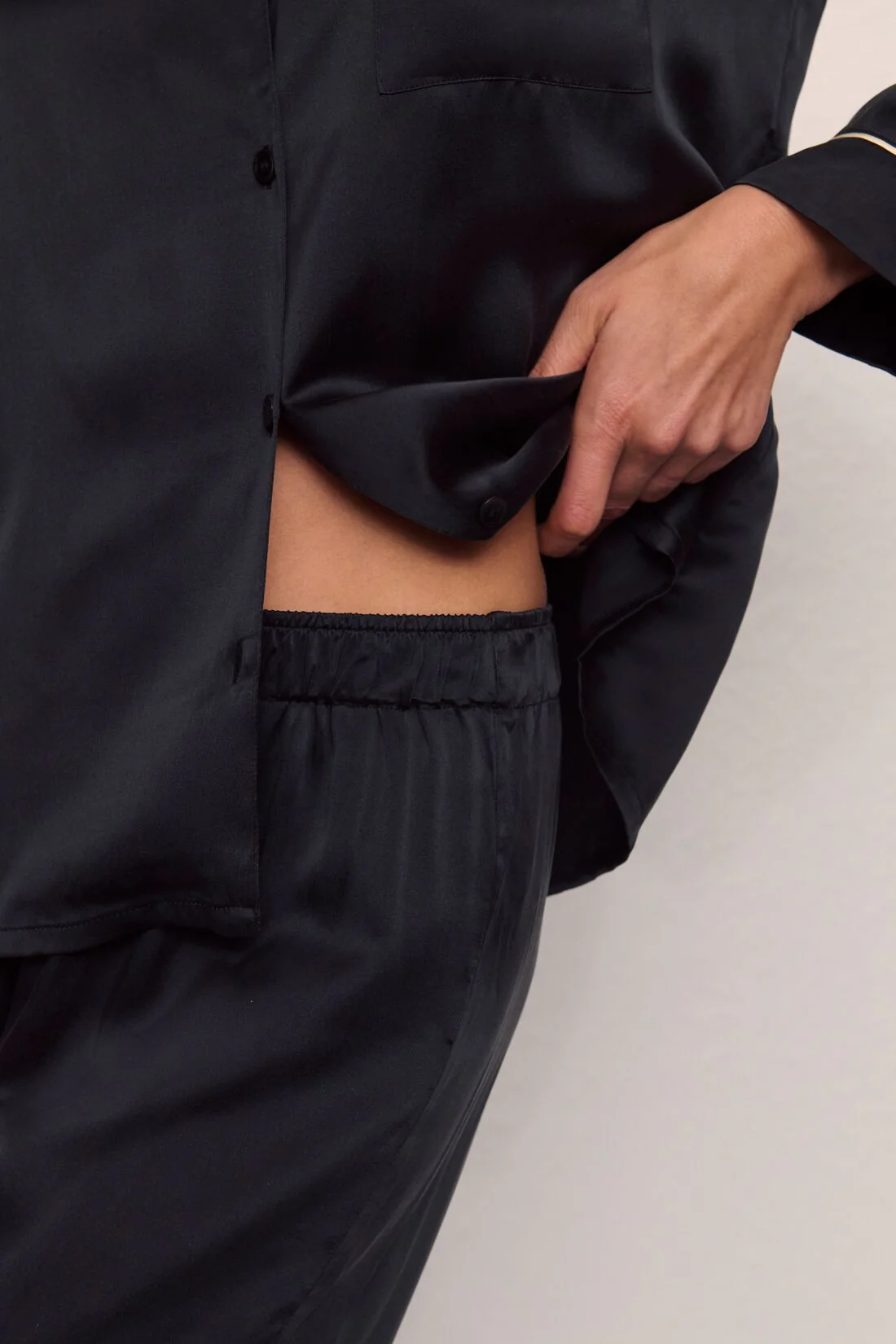 Inez Washable Silk Long PJ Set - Image 3