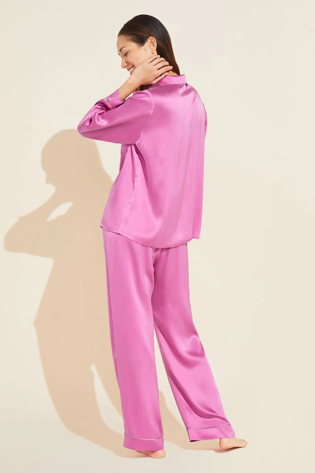 Inez Washable Silk Long PJ Set - Image 4