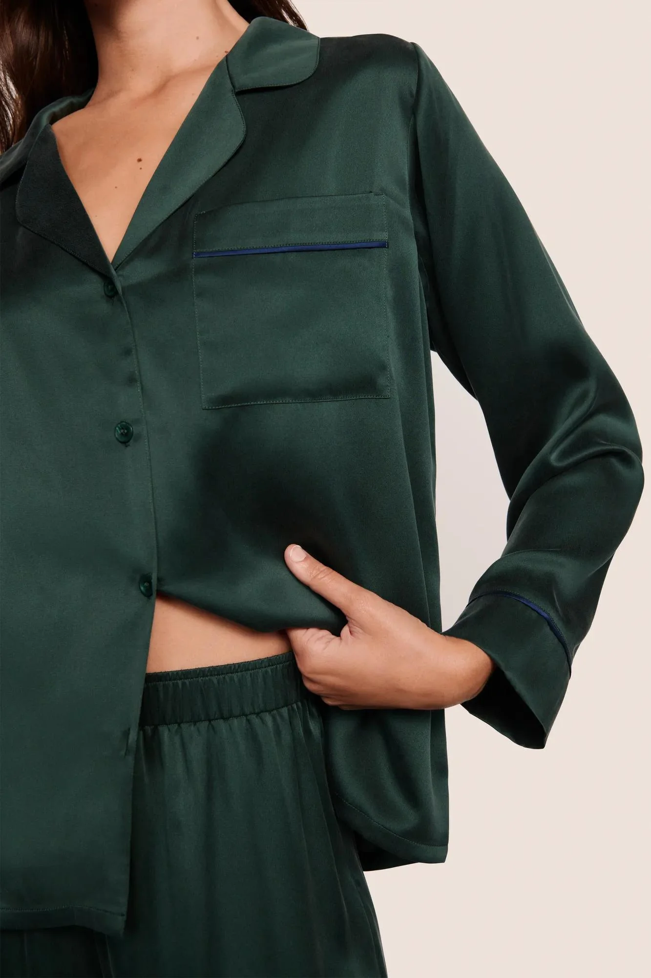 Inez Washable Silk Long PJ Set - Image 2