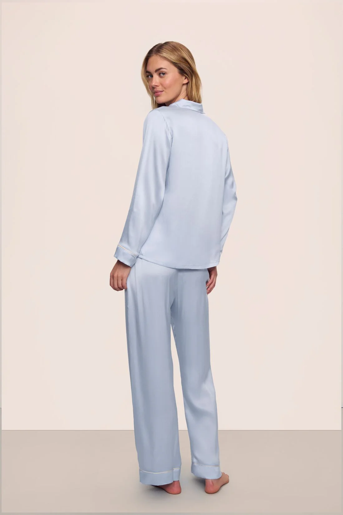 Inez Washable Silk Long PJ Set - Image 3