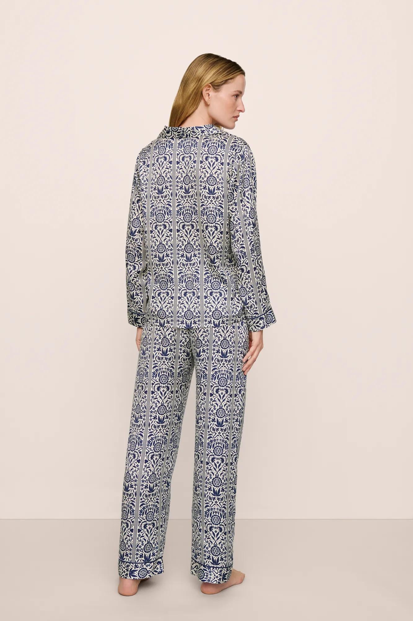 Eberjey x Casa Del Sol - Inez Washable Silk Printed Long PJ Set - Image 3
