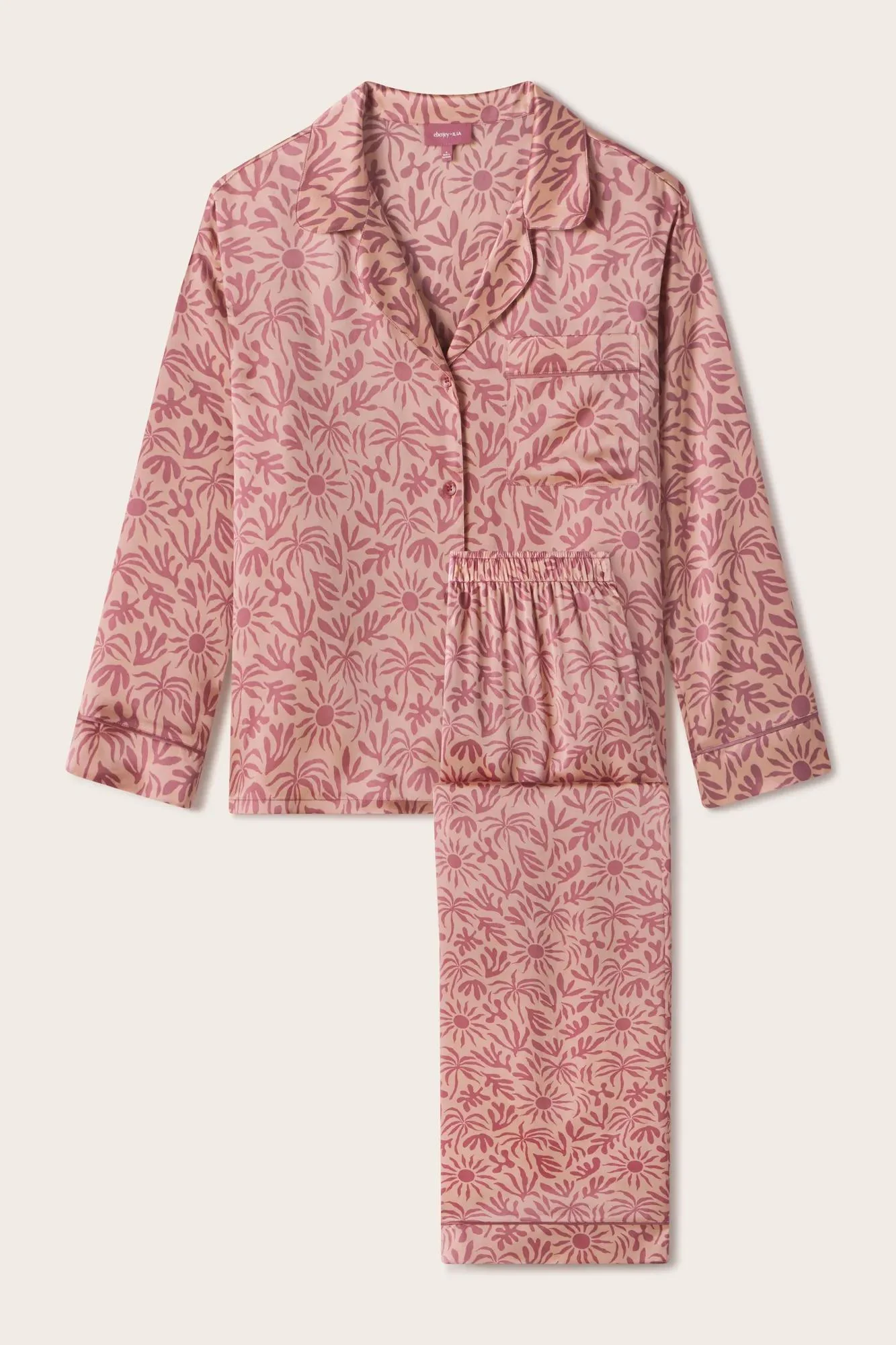 Eberjey x ILIA - Inez Washable Silk Printed Long PJ Set - Image 6