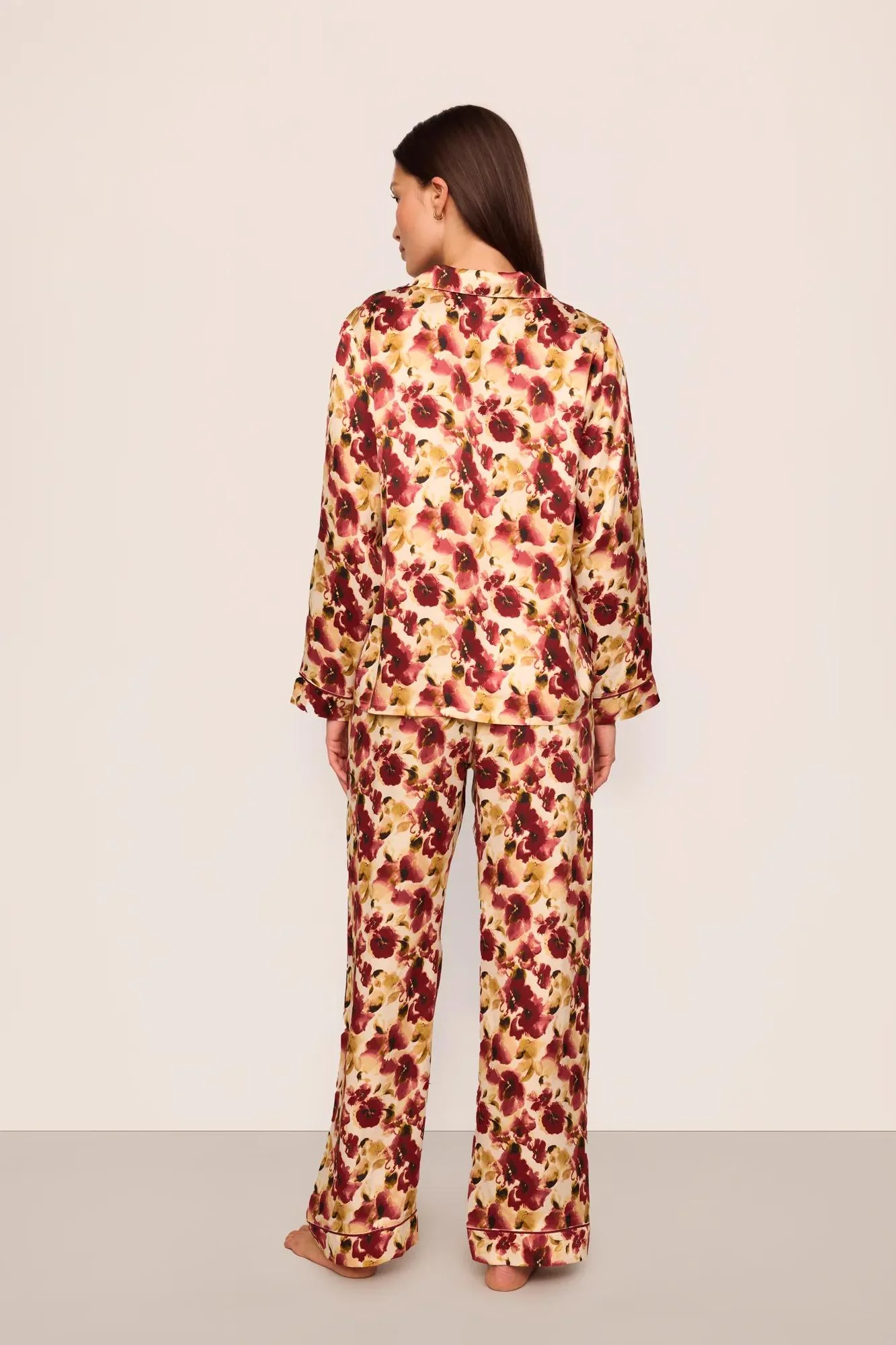 Eberjey x Lily Aldridge - Inez Washable Silk Printed Long PJ Set - Image 5