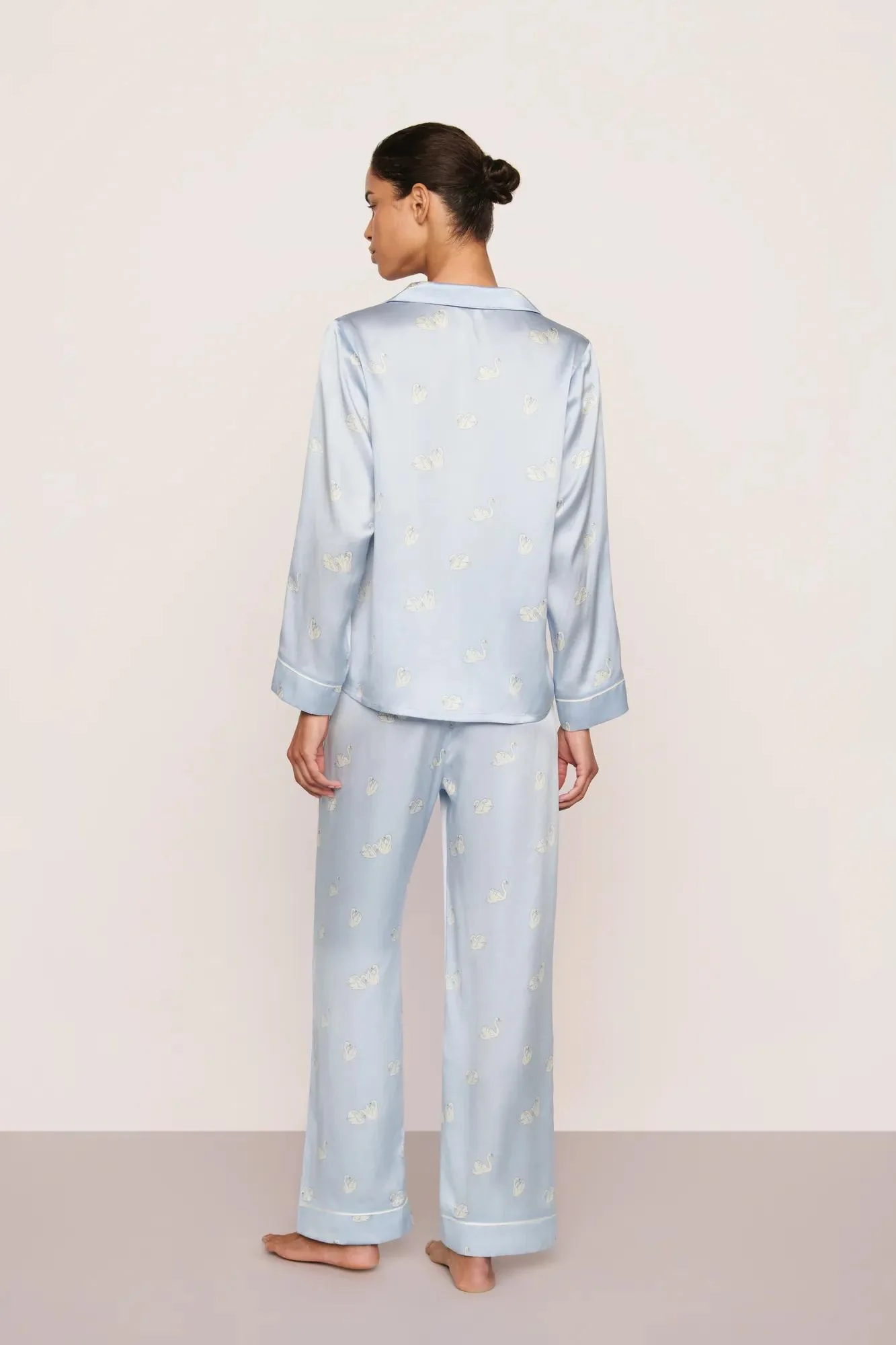 Inez Washable Silk Printed Long PJ Set - Image 4