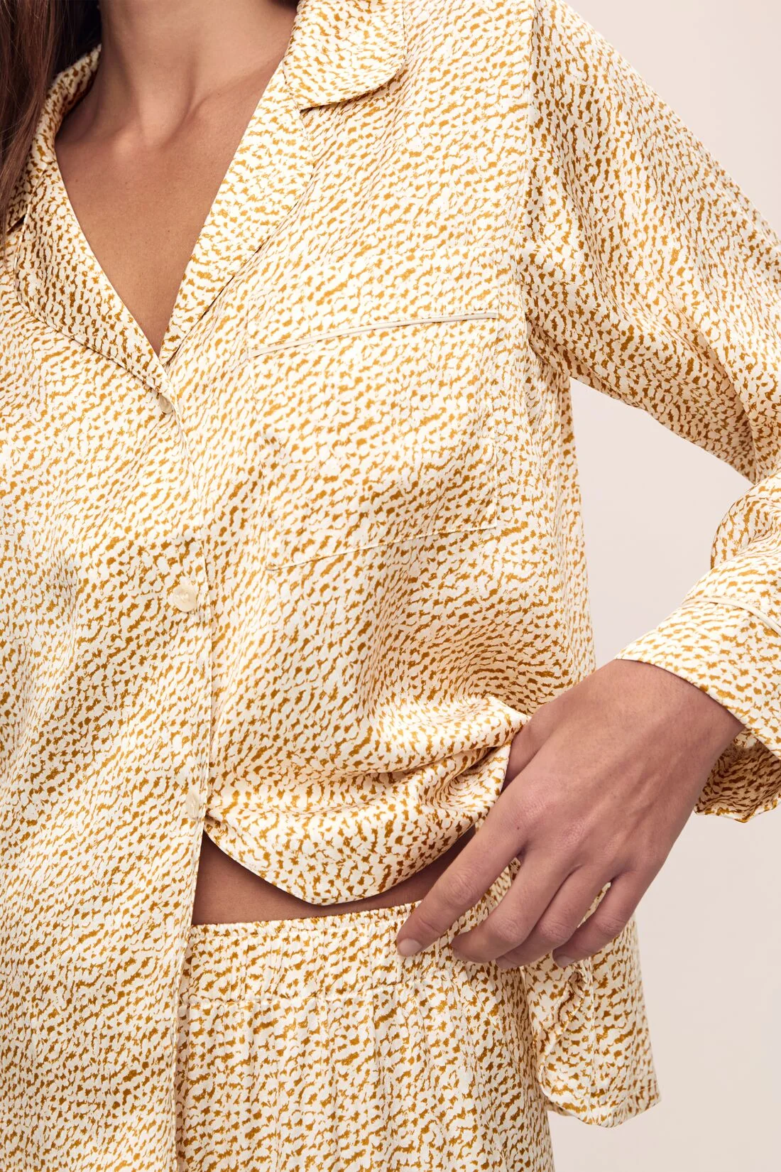 Inez Washable Silk Printed Long PJ Set - Image 4