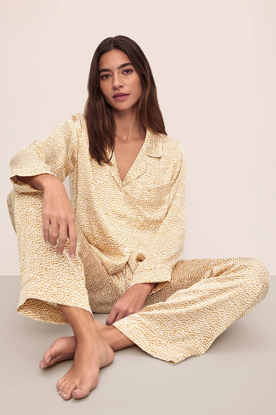 Inez Washable Silk Printed Long PJ Set - Image 5