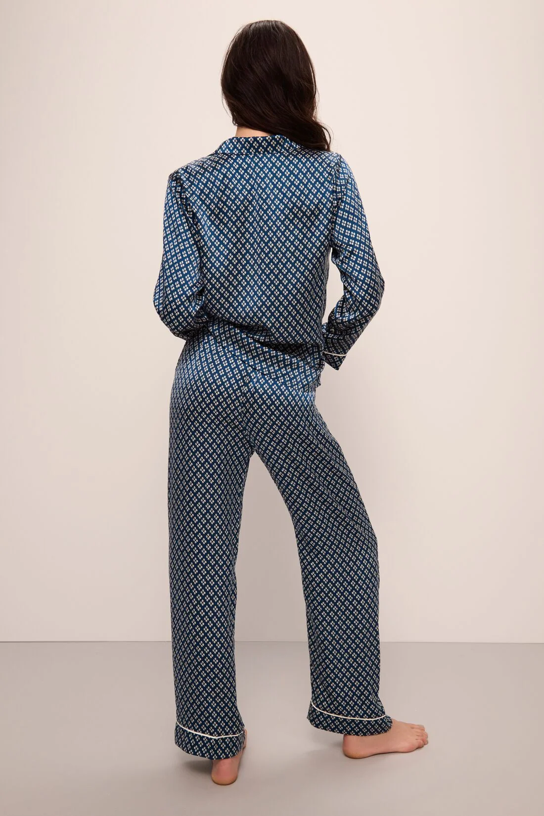 Inez Washable Silk Printed Long PJ Set - Image 4