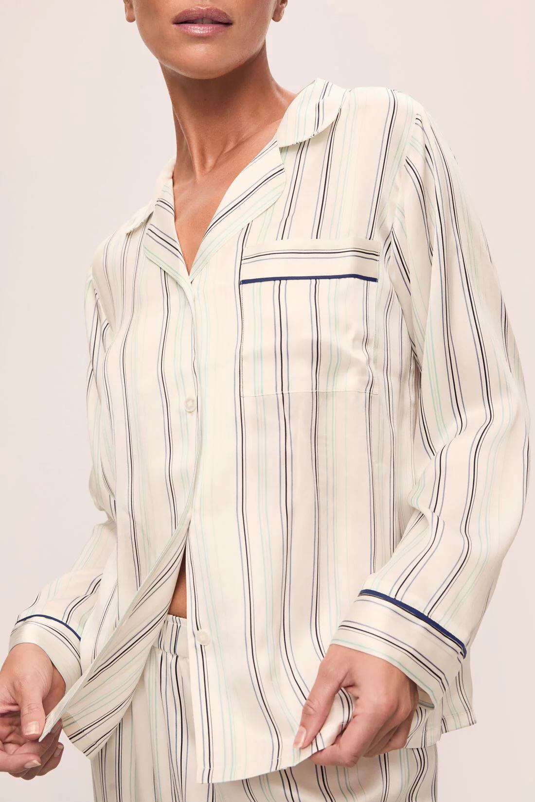 Inez Washable Silk Printed Long PJ Set - Image 4