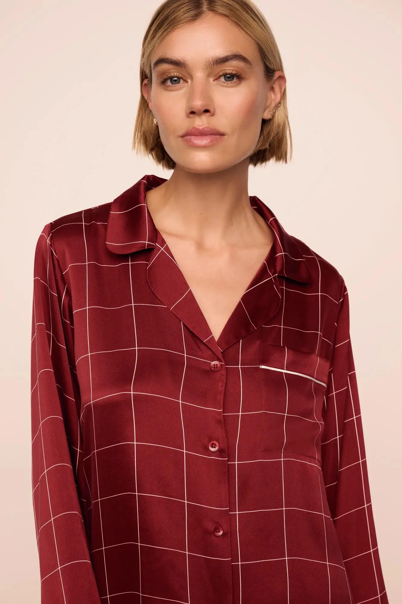 Eberjey x Lily Aldridge - Inez Washable Silk Printed Long PJ Set - Image 3
