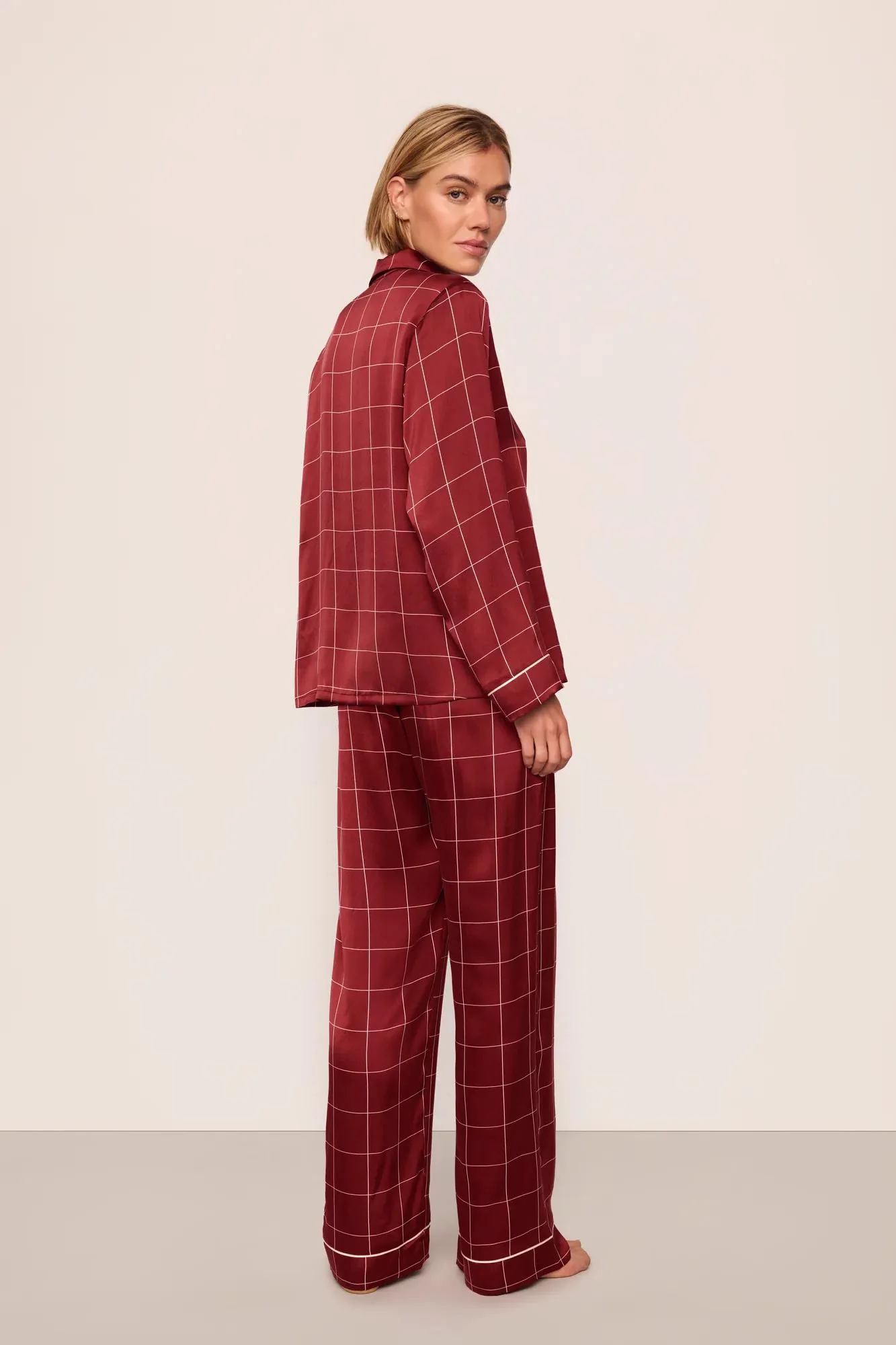 Eberjey x Lily Aldridge - Inez Washable Silk Printed Long PJ Set - Image 4