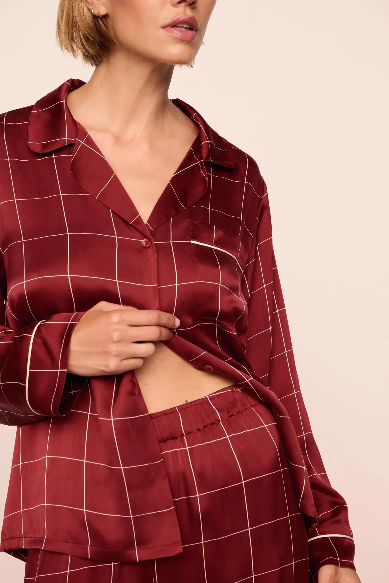 Eberjey x Lily Aldridge - Inez Washable Silk Printed Long PJ Set - Image 5