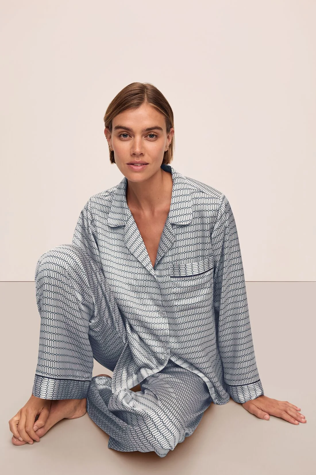 Inez Washable Silk Printed Long PJ Set - Image 3