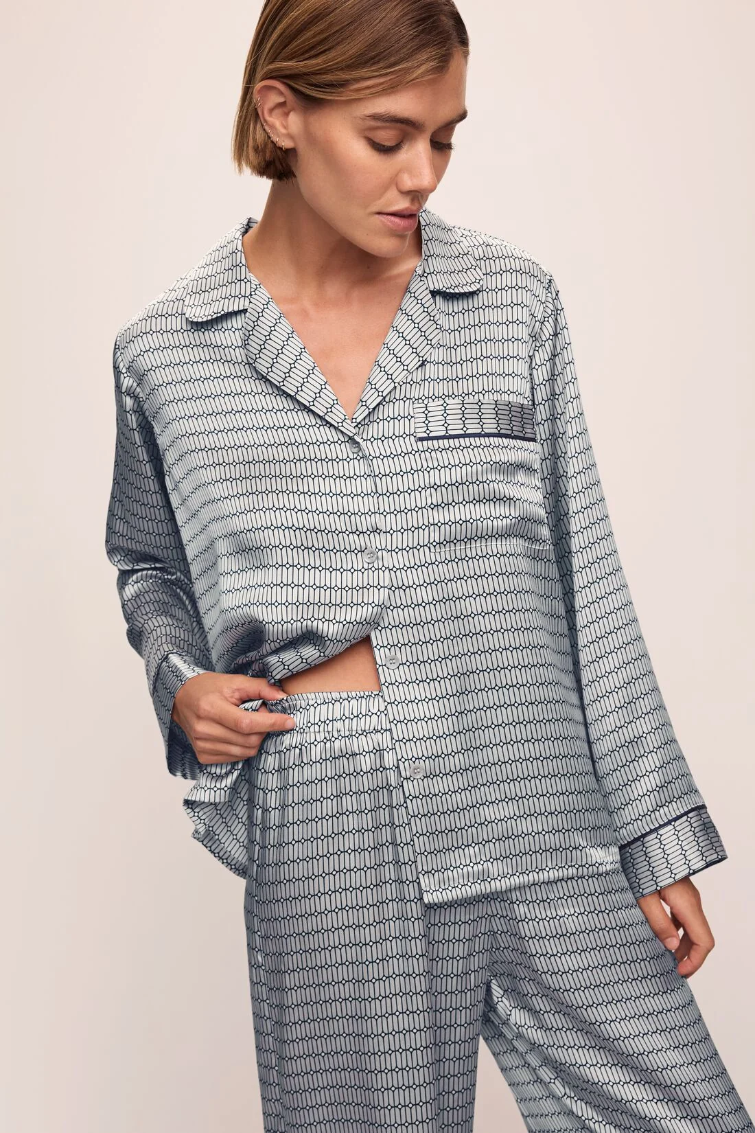 Inez Washable Silk Printed Long PJ Set - Image 5