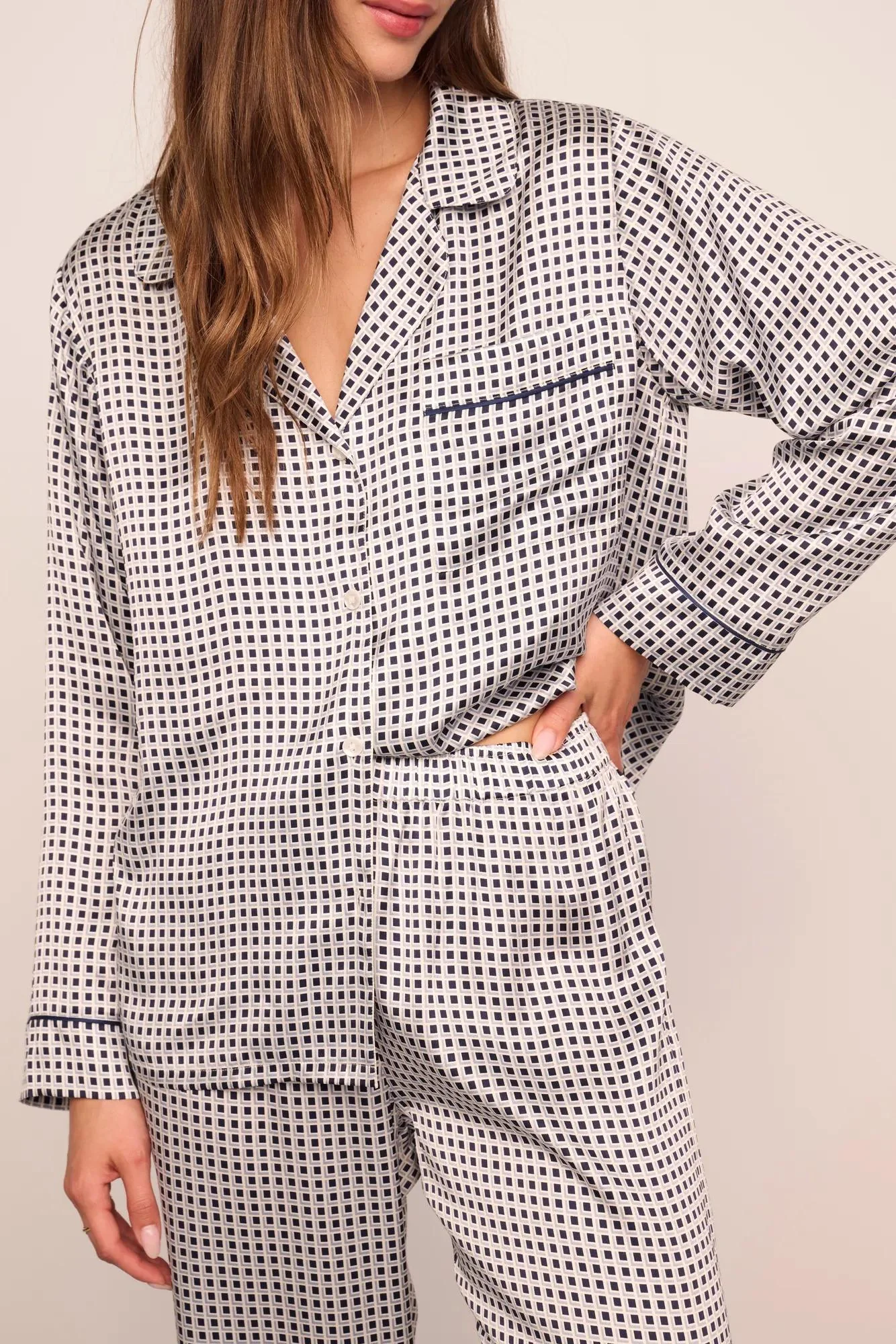 Inez Washable Silk Printed Long PJ Set - Image 4