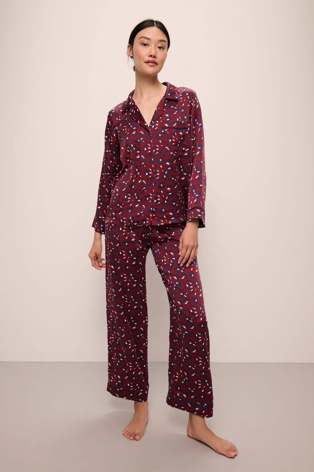 Inez Washable Silk Printed Long PJ Set - Image 3
