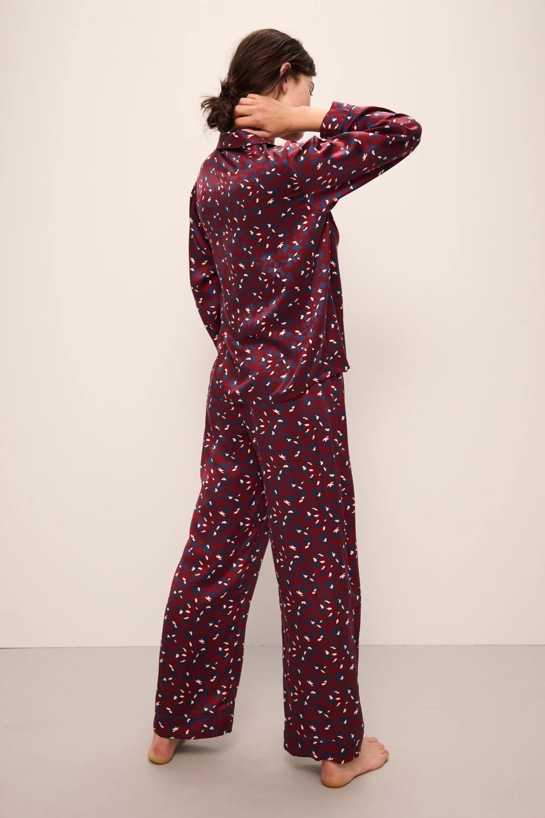 Inez Washable Silk Printed Long PJ Set - Image 4