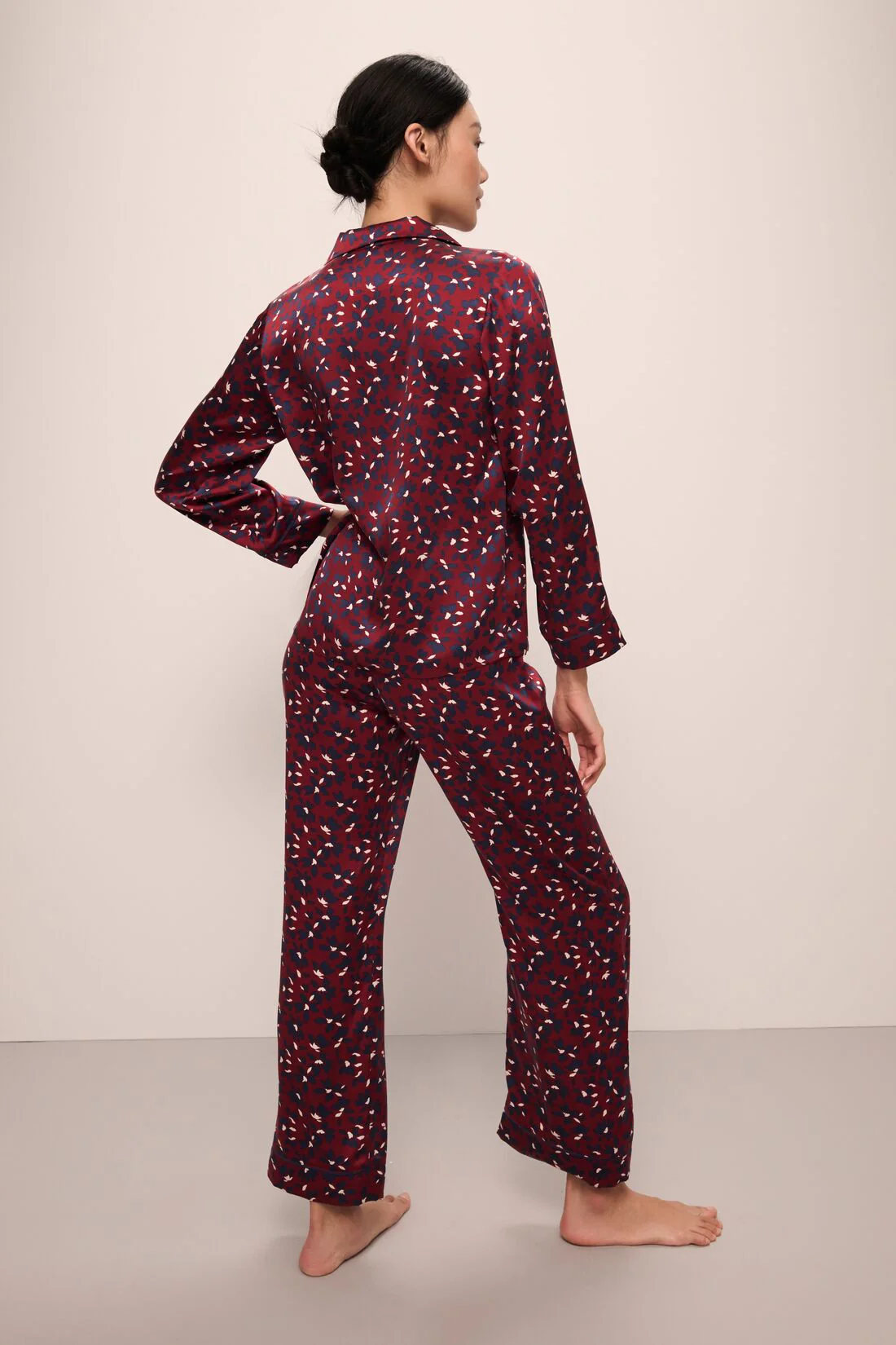 Inez Washable Silk Printed Long PJ Set - Image 5