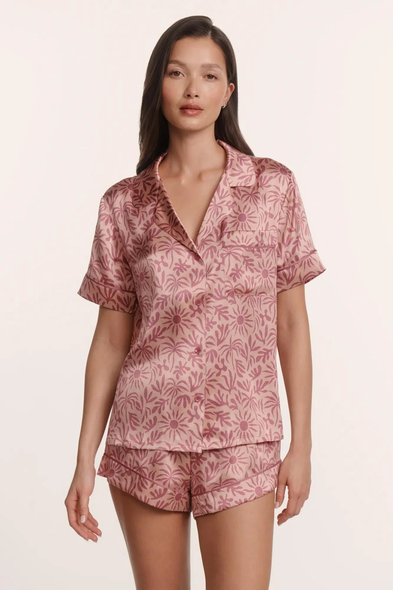 Eberjey x ILIA - Inez Washable Silk Printed Short PJ Set Bundle - Image 6