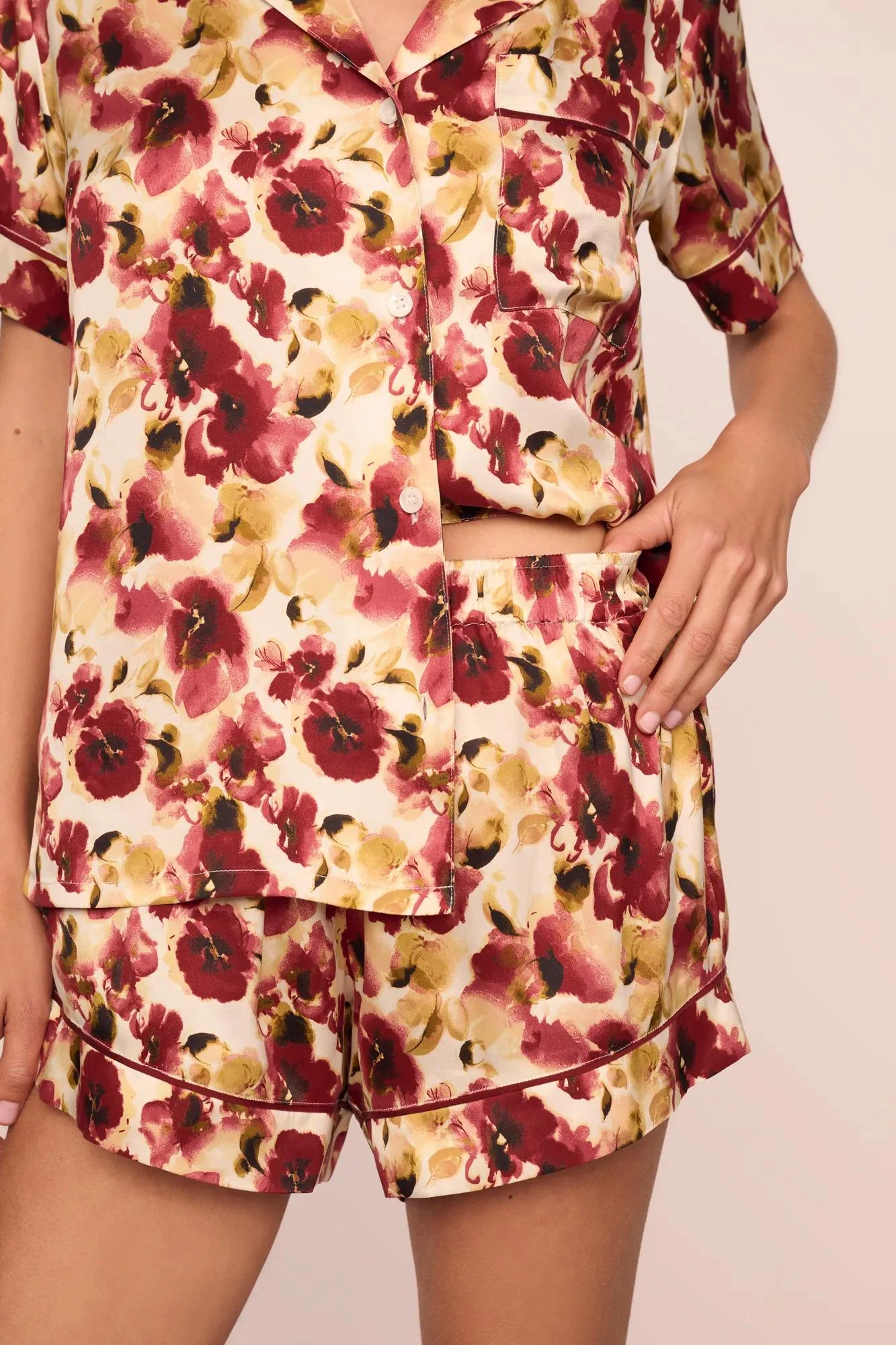Eberjey x Lily Aldridge - Inez Washable Silk Printed Short PJ Set - Image 4