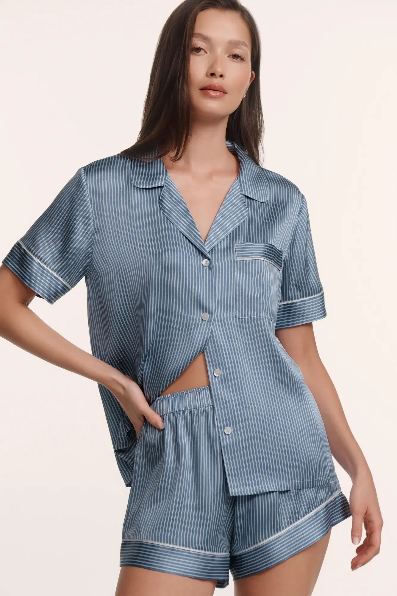Inez Washable Silk Printed Short PJ Set - Image 5