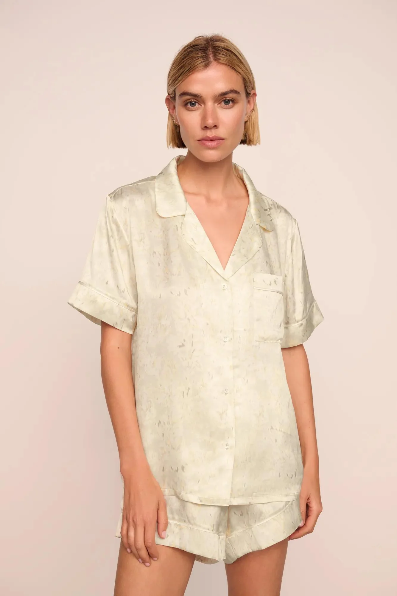 Inez Washable Silk Printed Short PJ Set