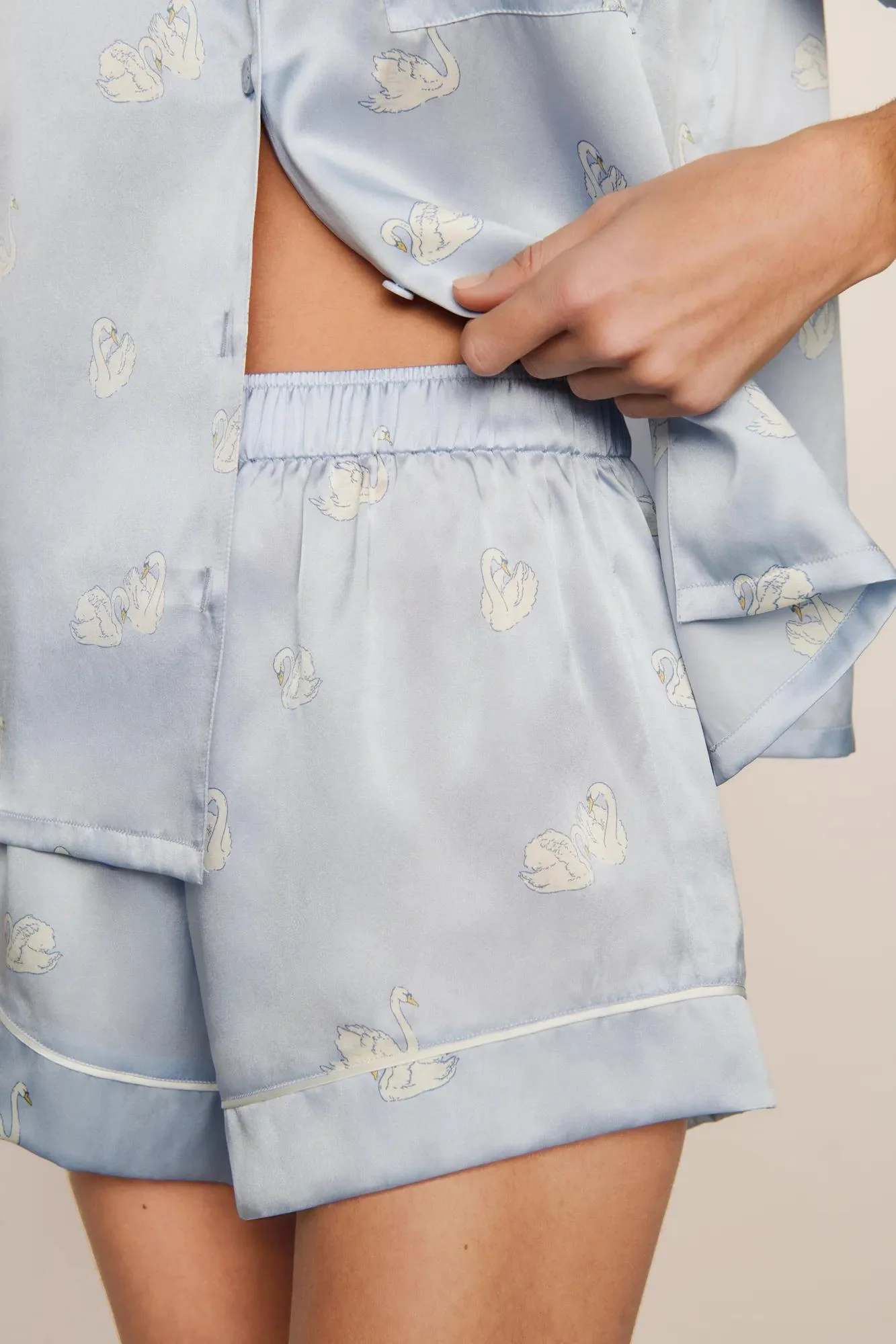 Inez Washable Silk Printed Short PJ Set - Image 3