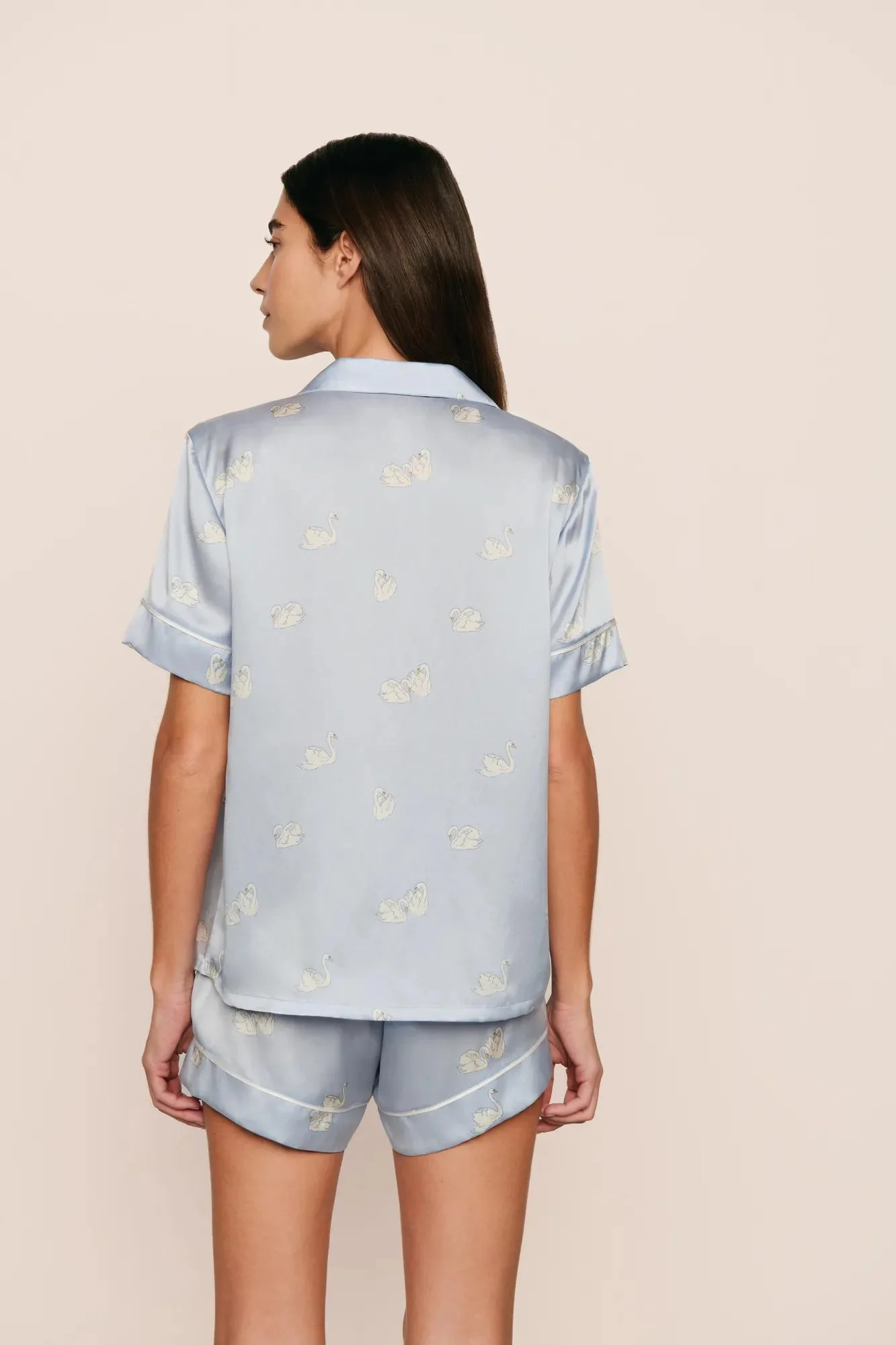 Inez Washable Silk Printed Short PJ Set - Image 4