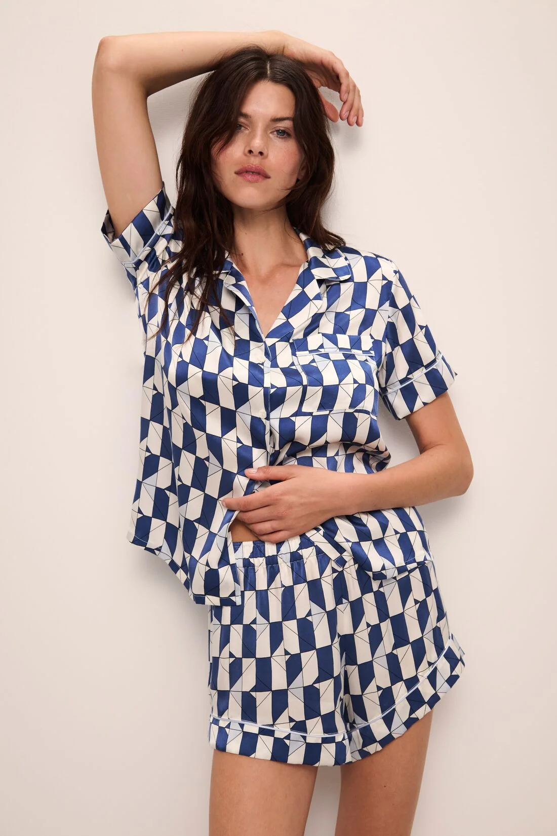Inez Washable Silk Printed Short PJ Set - Image 2