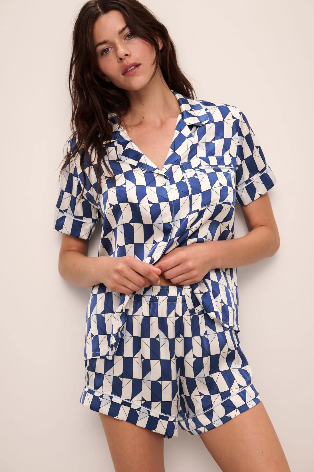 Inez Washable Silk Printed Short PJ Set - Image 3