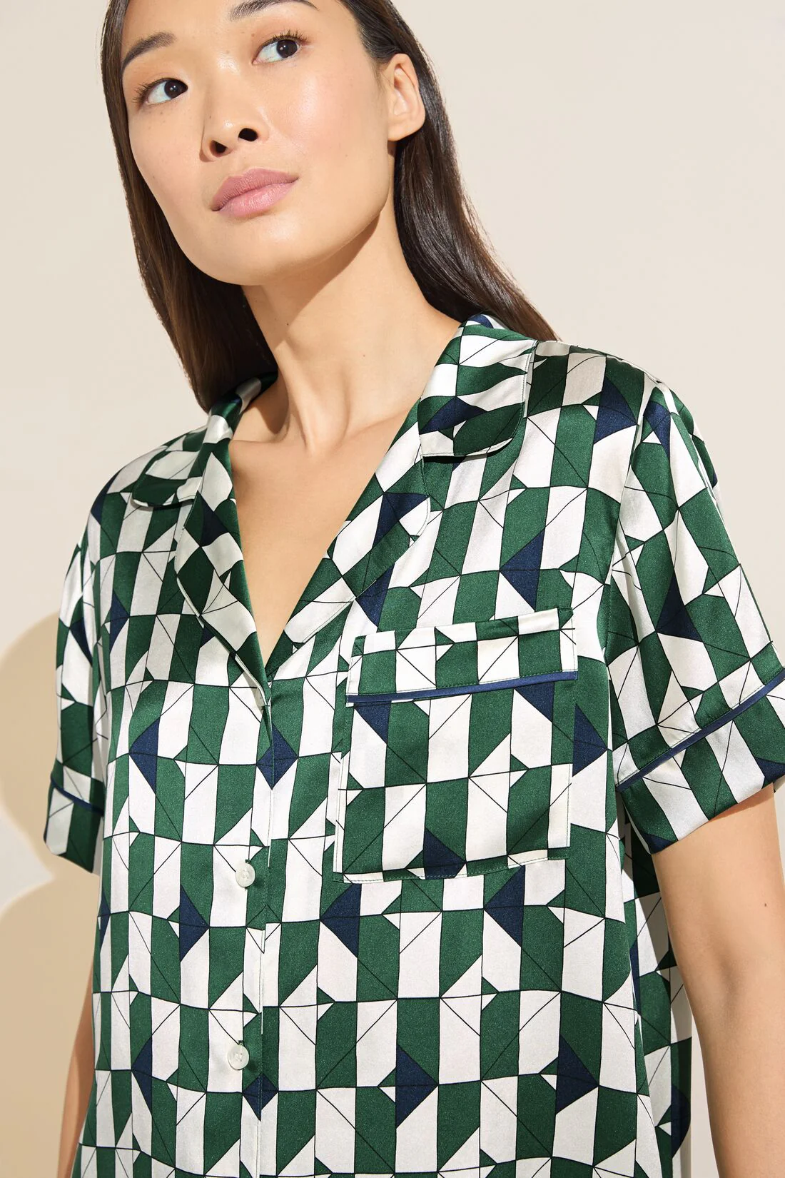 Inez Washable Silk Printed Short PJ Set - Image 3