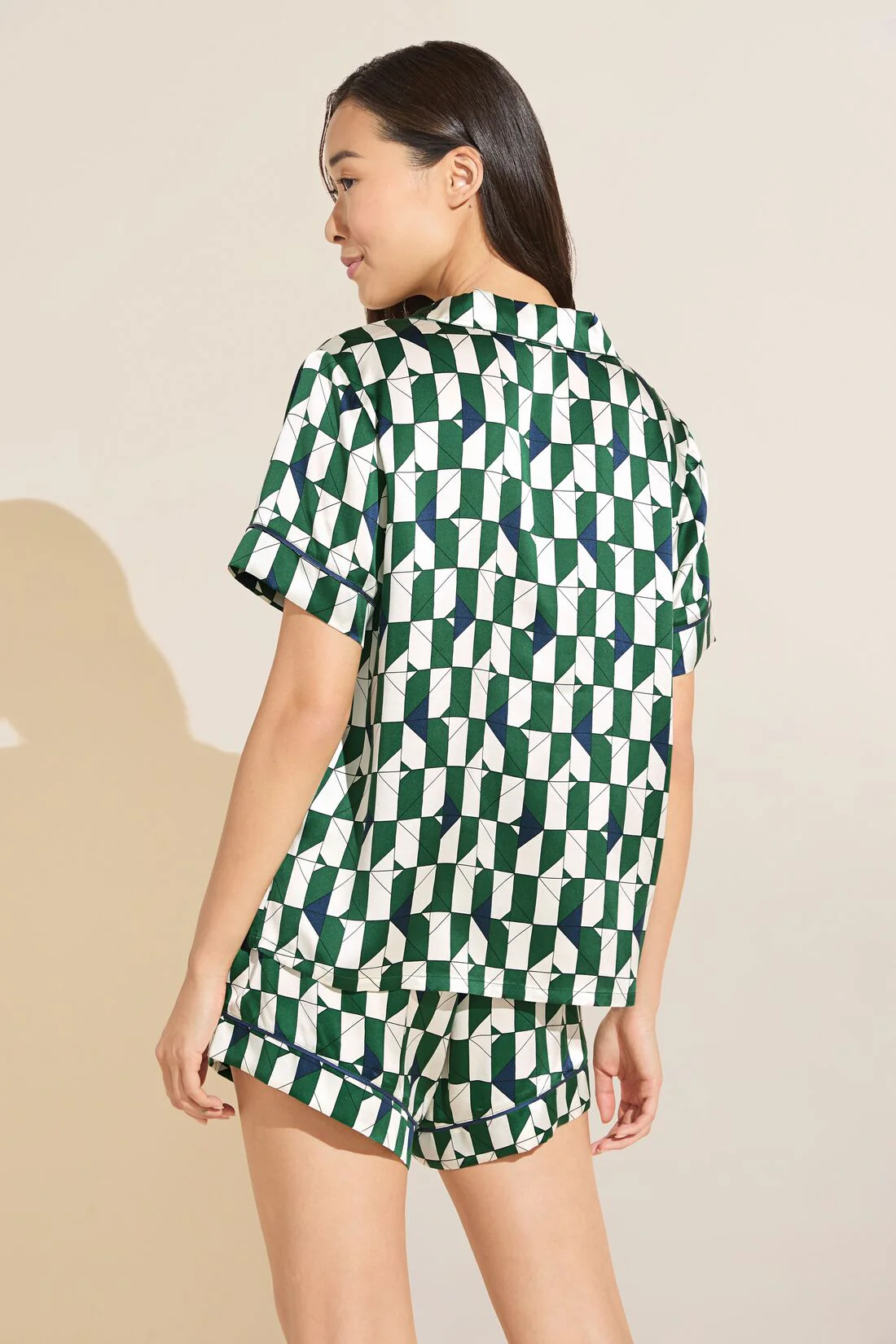 Inez Washable Silk Printed Short PJ Set - Image 4