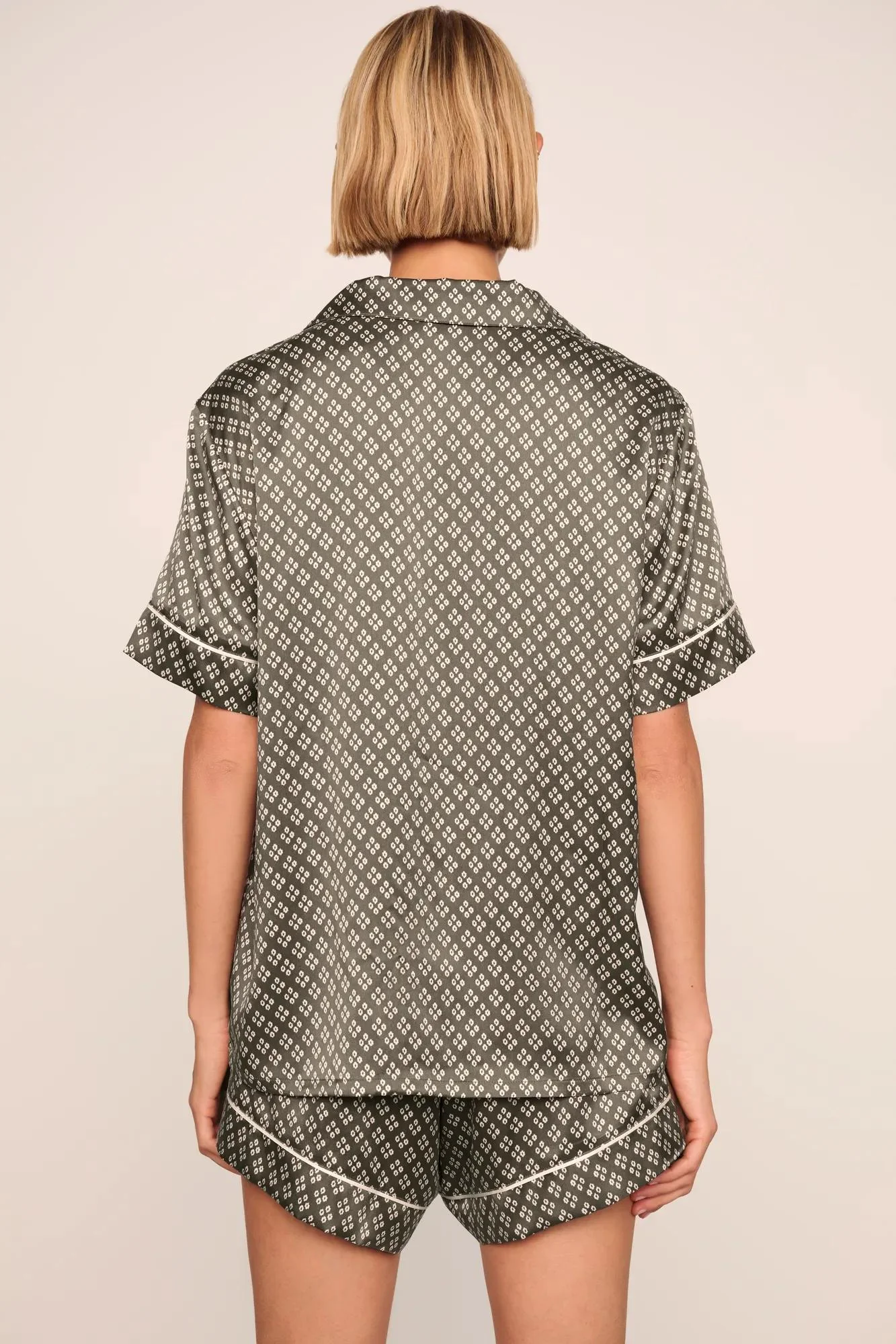Inez Washable Silk Printed Short PJ Set - Image 3