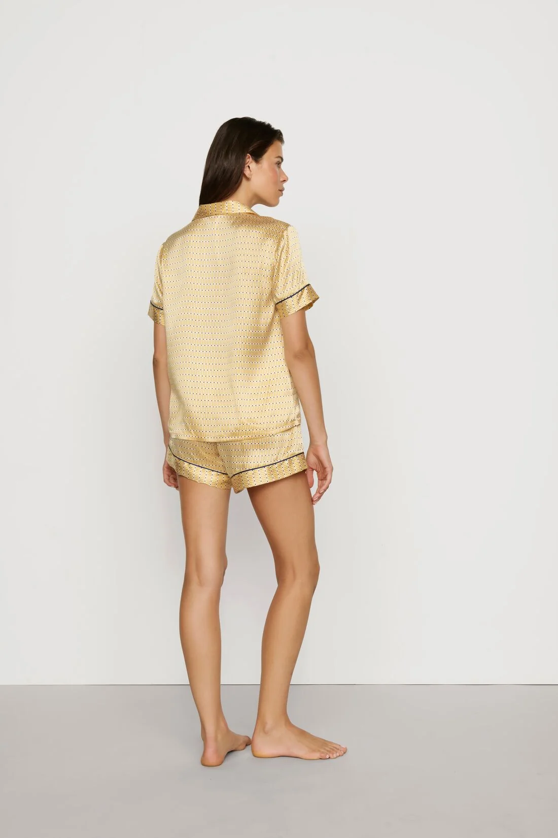 Inez Washable Silk Printed Short PJ Set - Image 4
