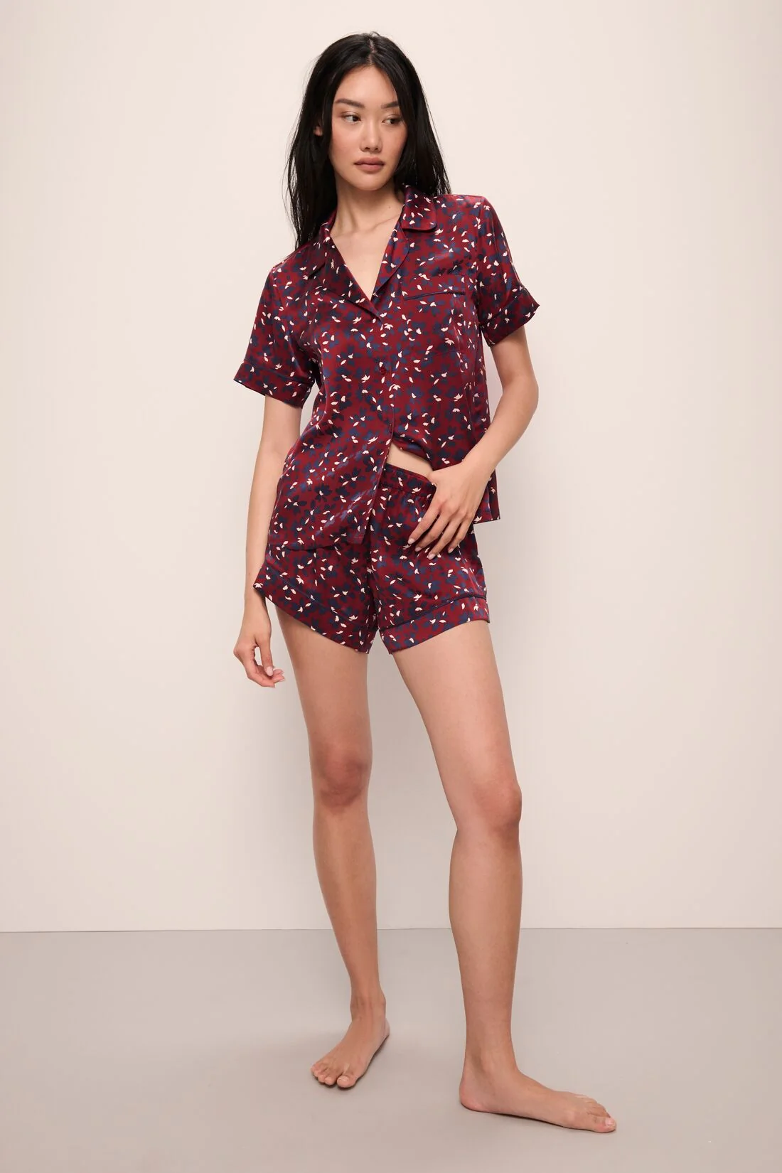 Inez Washable Silk Printed Short PJ Set - Image 2