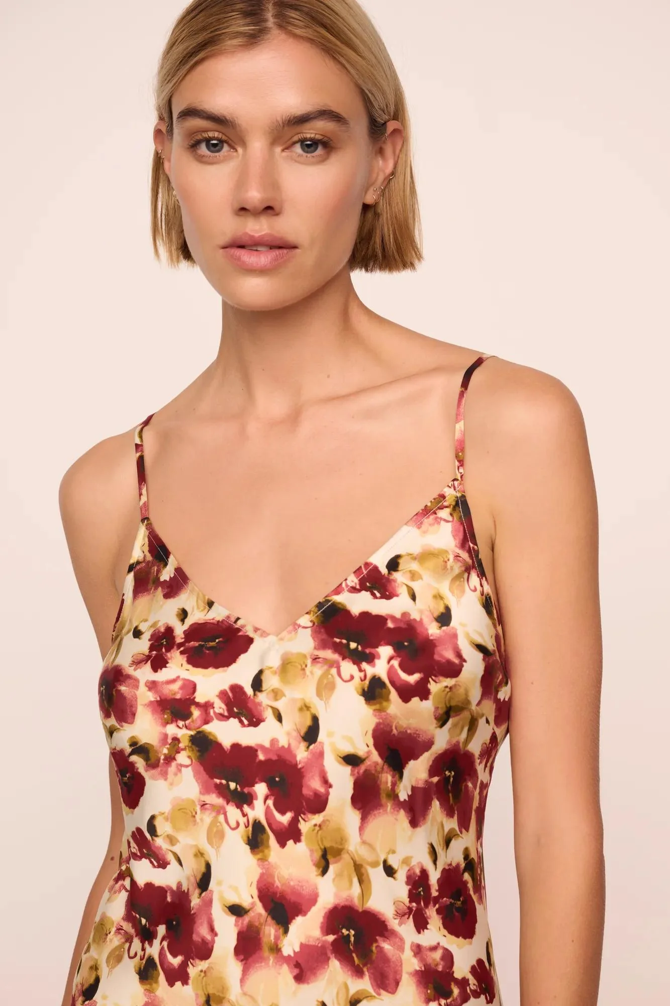 Eberjey x  Lily Aldridge - Inez Washable Silk Printed Slip - Image 4