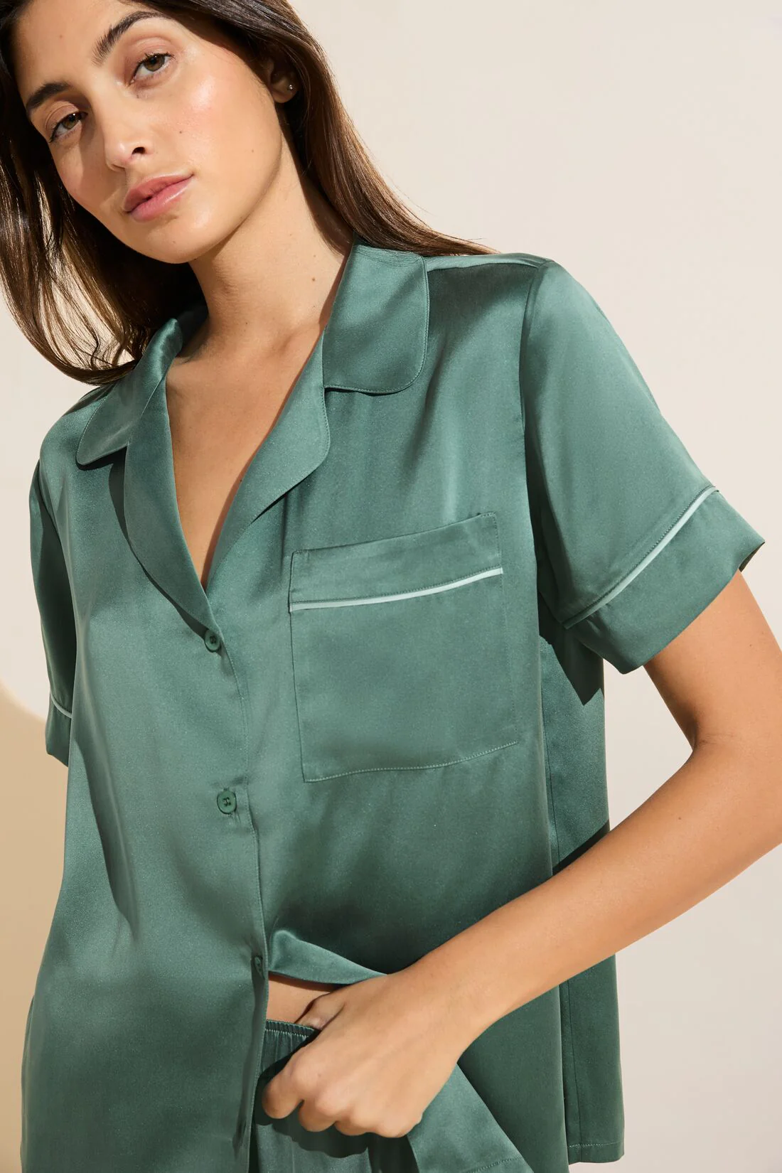 Inez Washable Silk Short PJ Set - Image 3