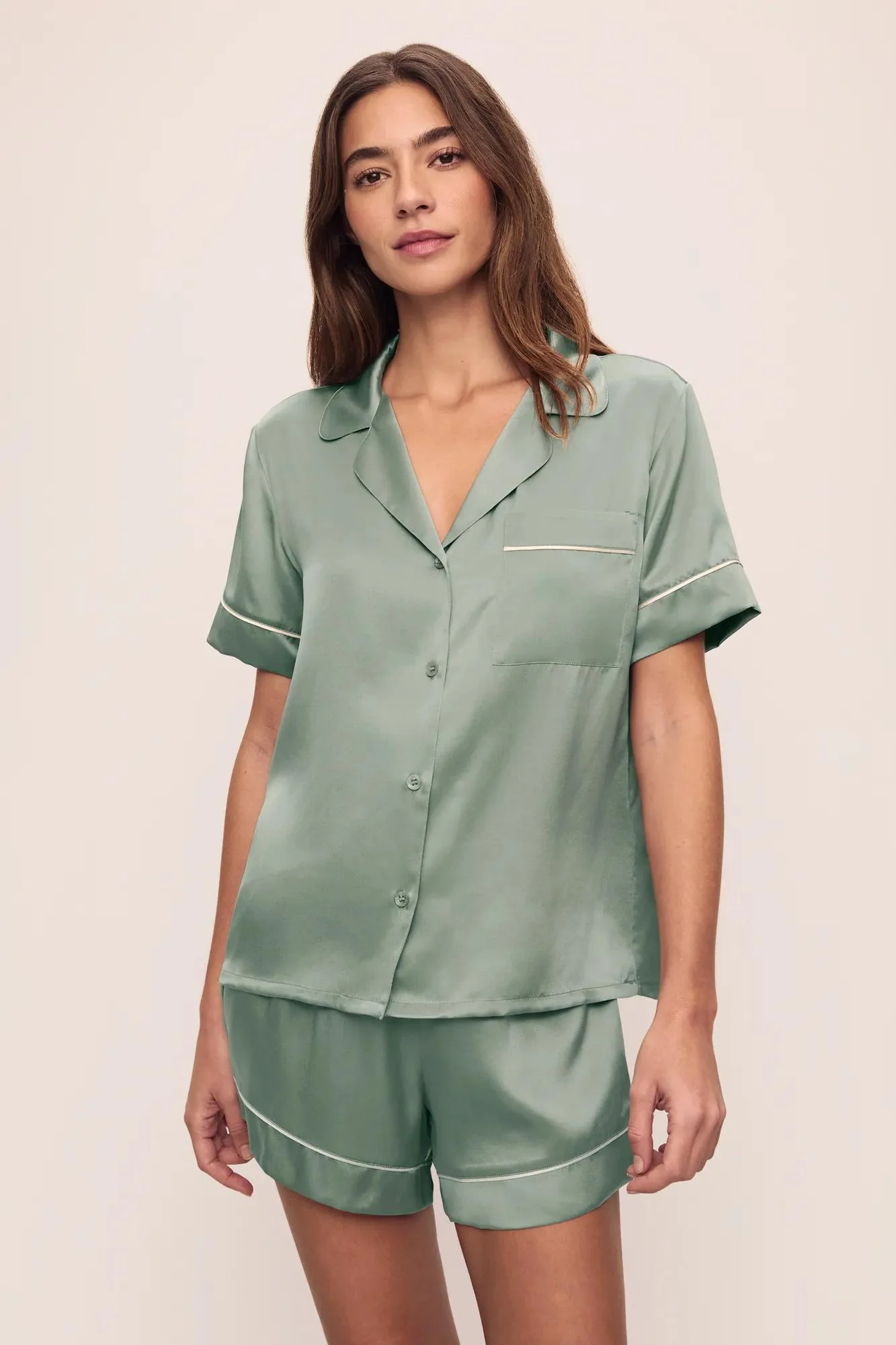 Inez Washable Silk Short PJ Set - Image 2