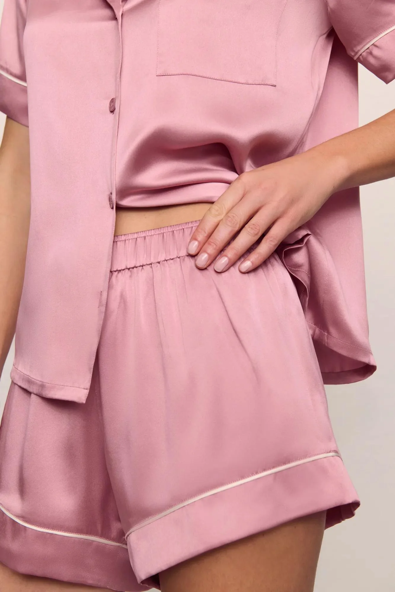 Inez Washable Silk Short PJ Set - Image 2