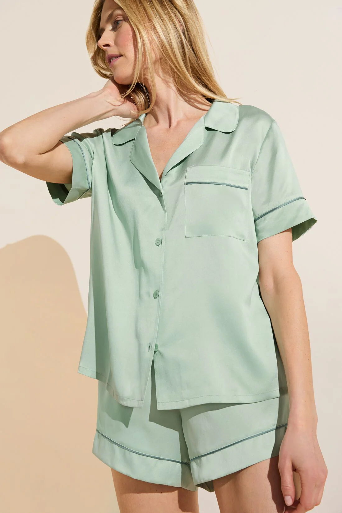 Inez Washable Silk Short PJ Set - Image 4