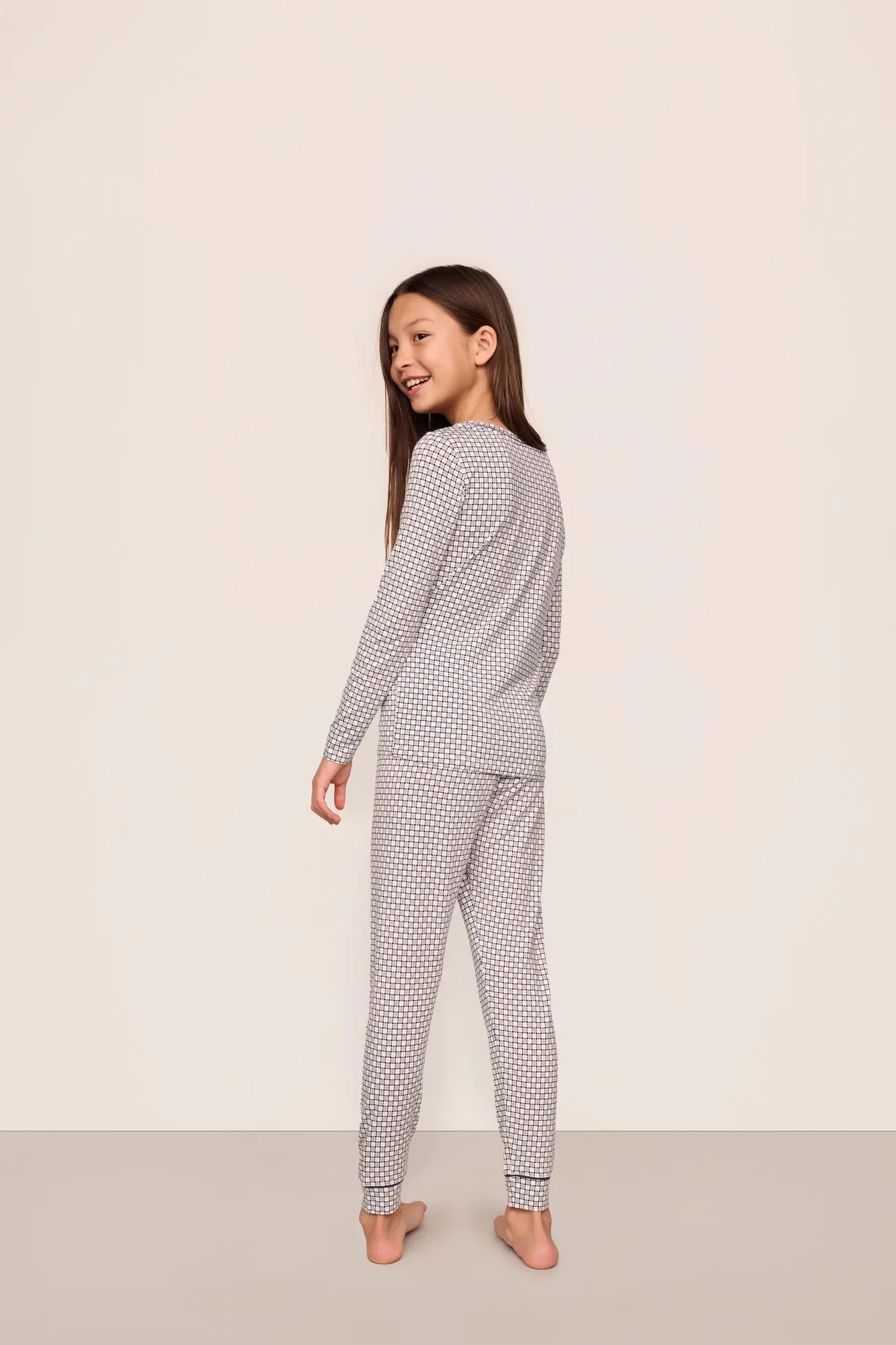 Kids Printed TENCEL™ Modal Unisex Long PJ Set - Image 3