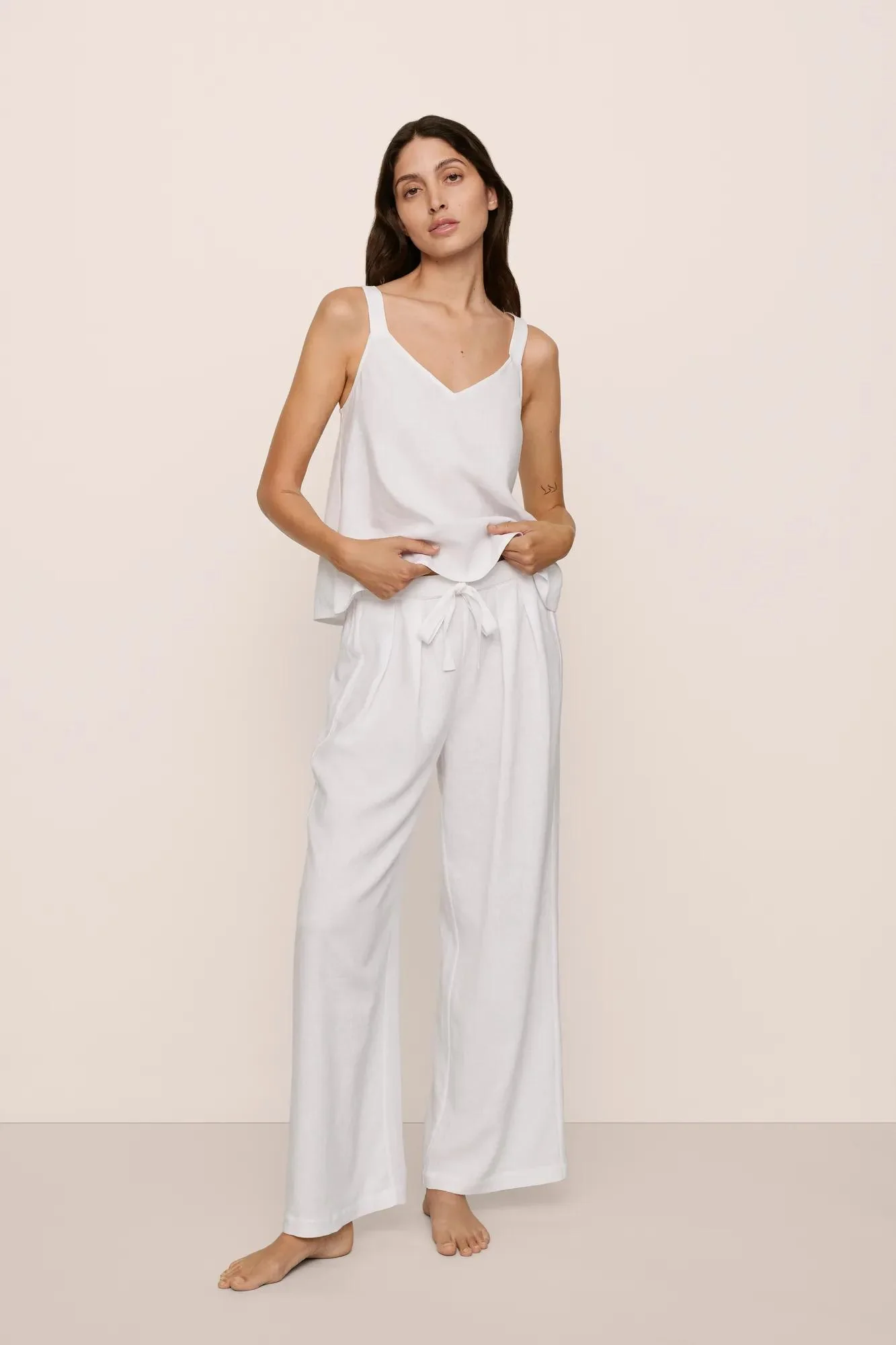 Linen Blend V Neck Cami - Image 3