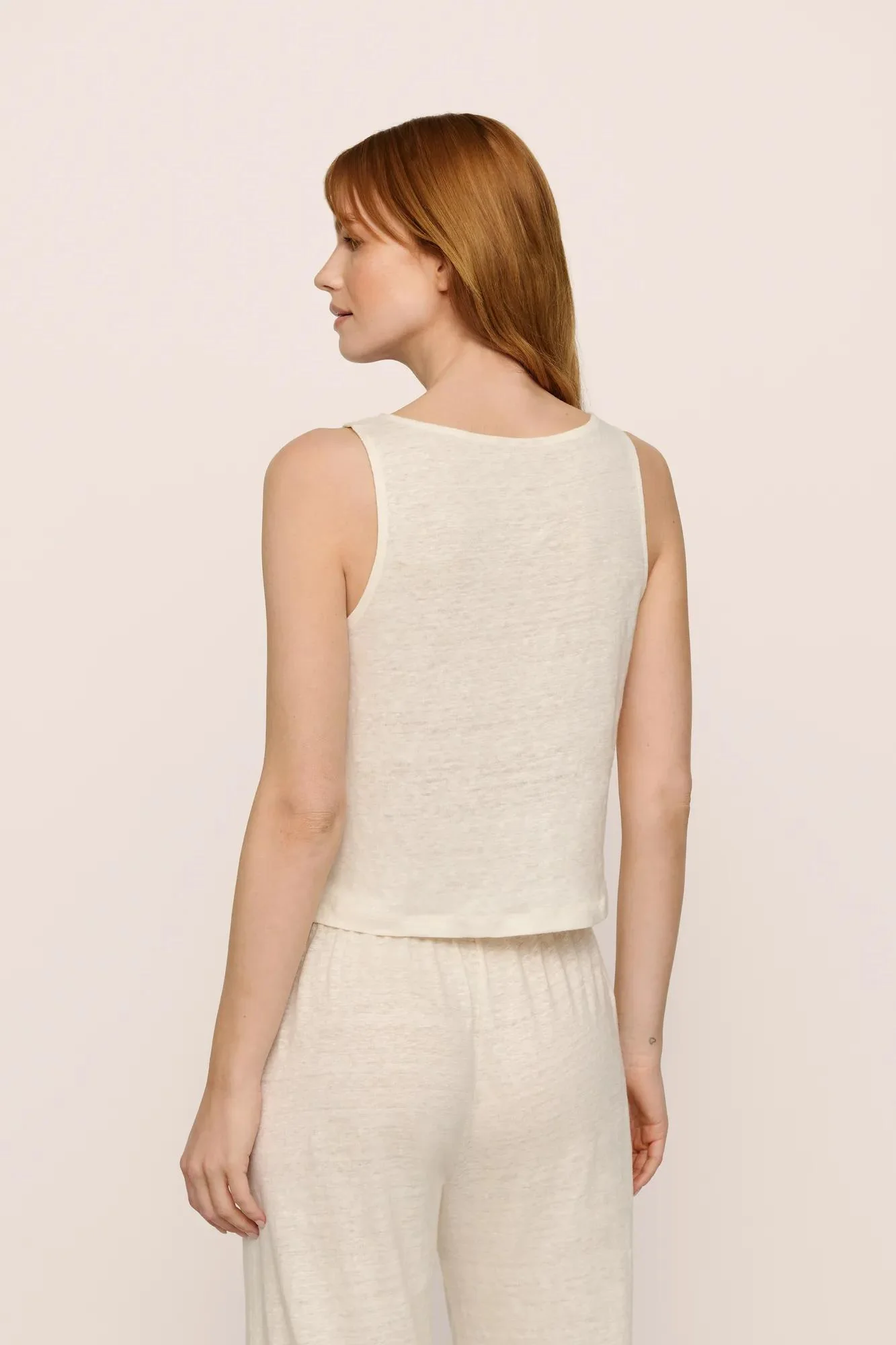 Organic Linen Knit Boat Neck Crop Tank - Image 3