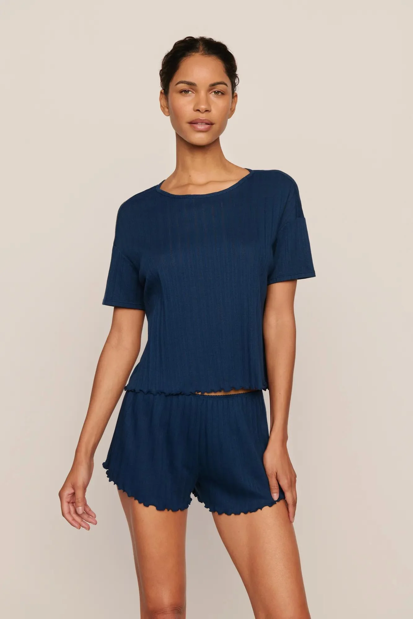 Pointelle Short Sleeve Tee