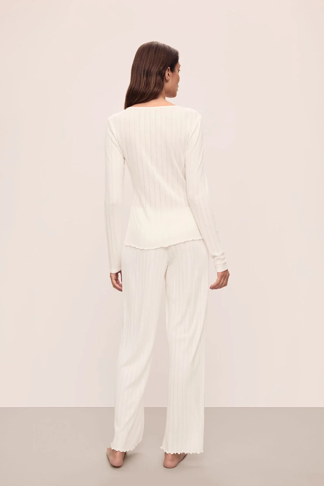 Pointelle V Neck Henley - Image 3