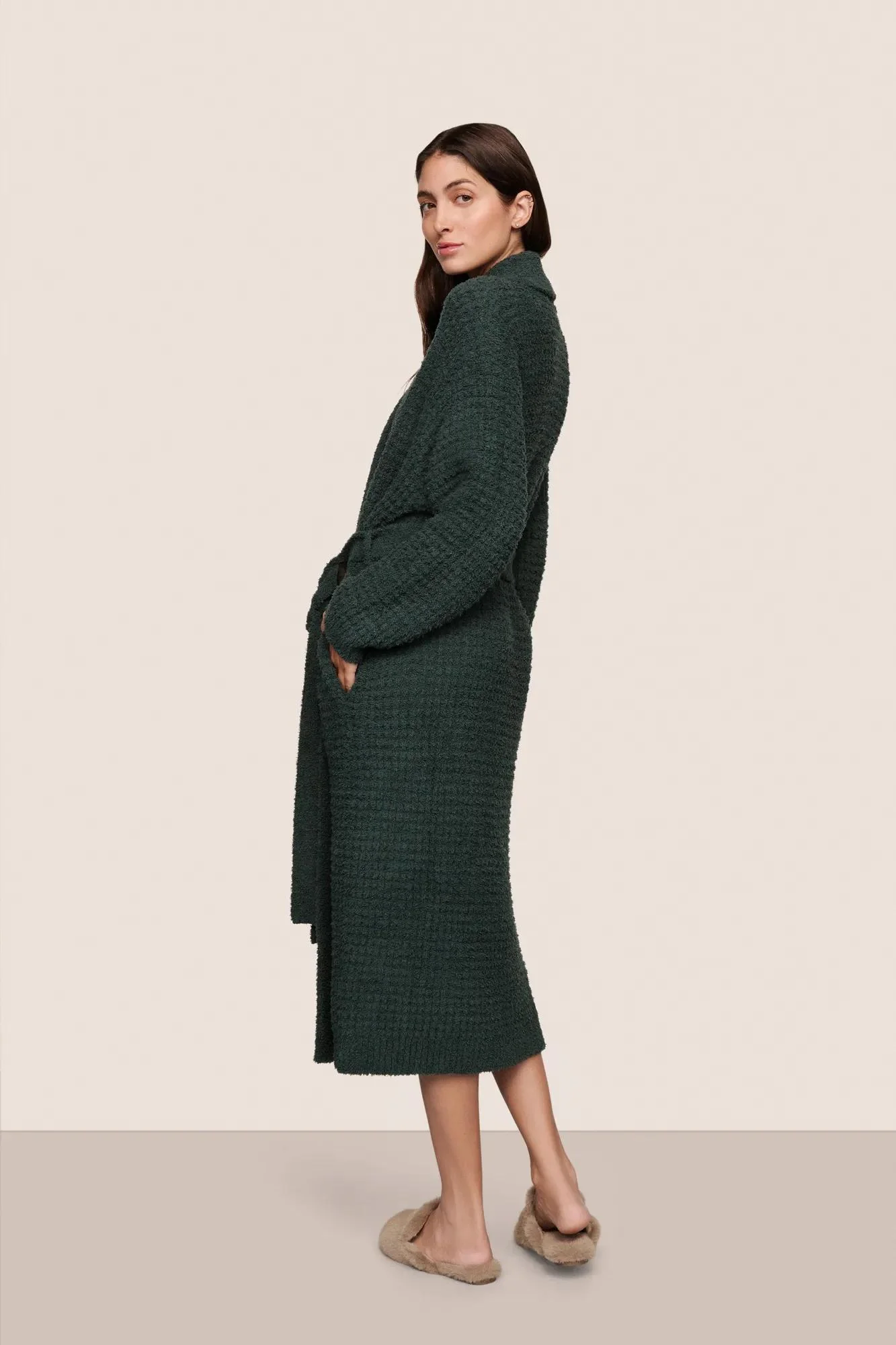 Recycled Boucle Waffle Robe - Image 2